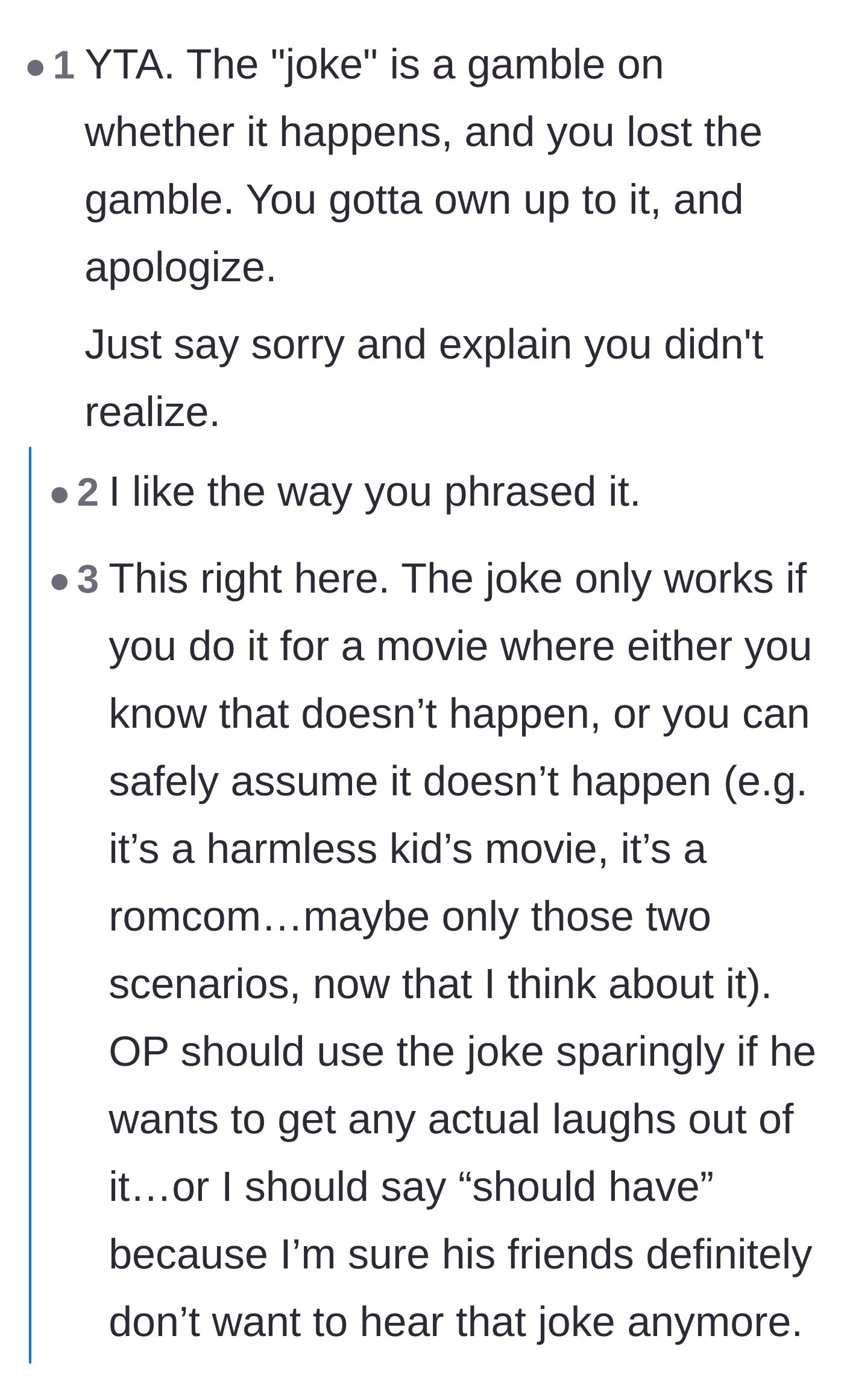 Comment thread 4 - Commenters pointing out that making fake spoiler jokes is a gamble that the main character finally lost.