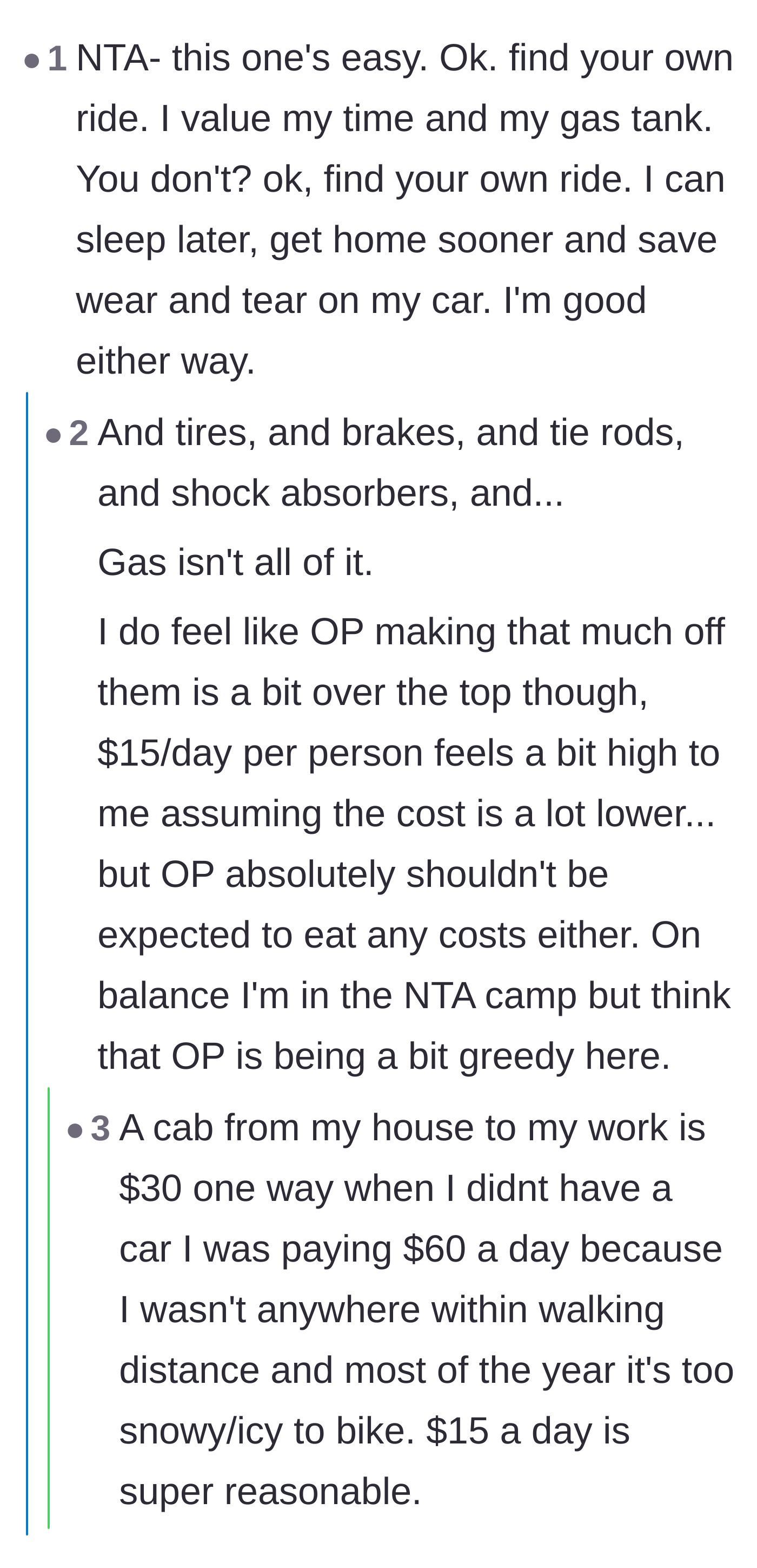 Comment thread 4 - Arguments over whether the daily fee was fair compensation for opportunity cost or just workplace grifting.