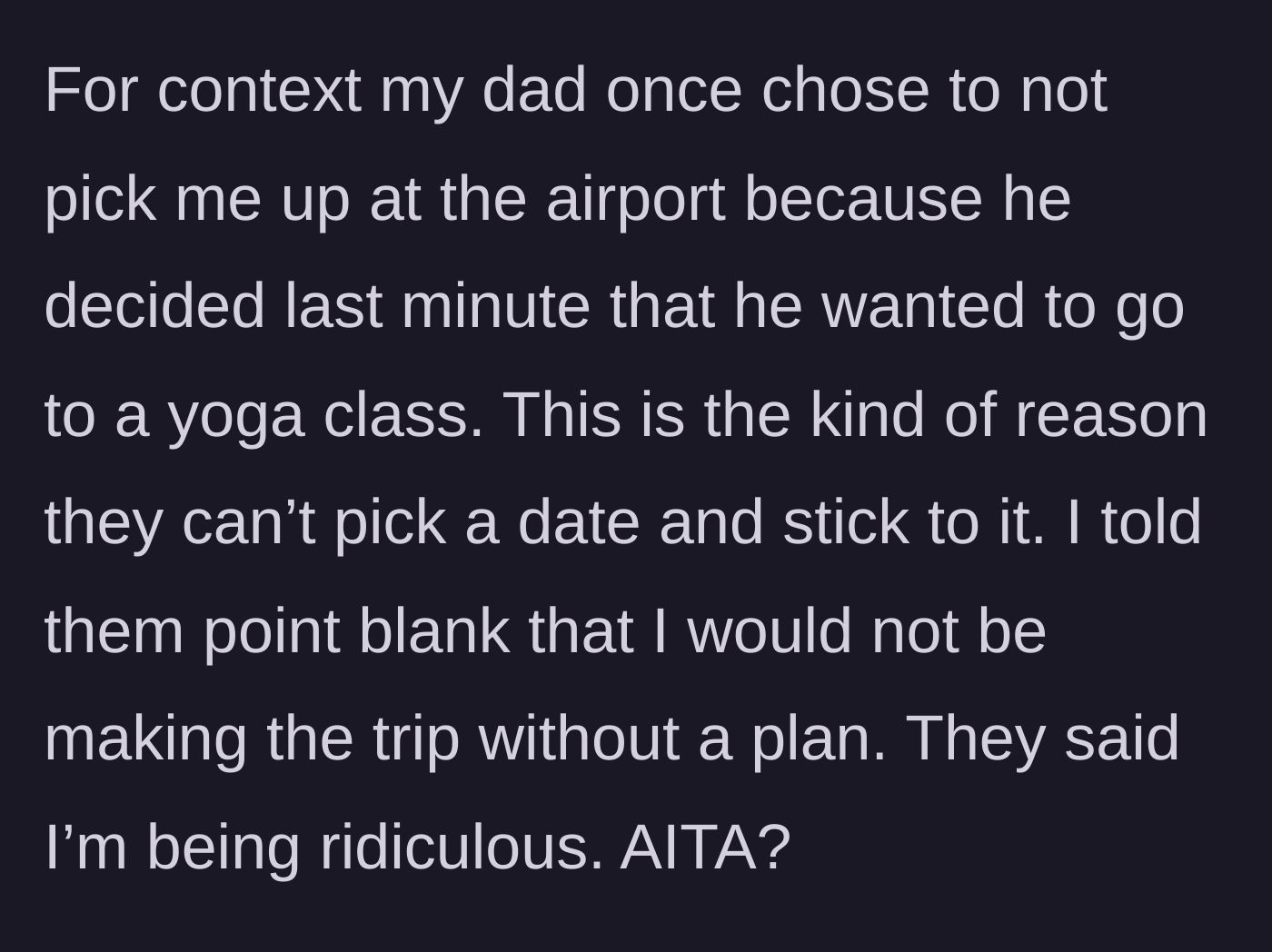 Story part 5 - The infamous airport yoga abandonment incident.