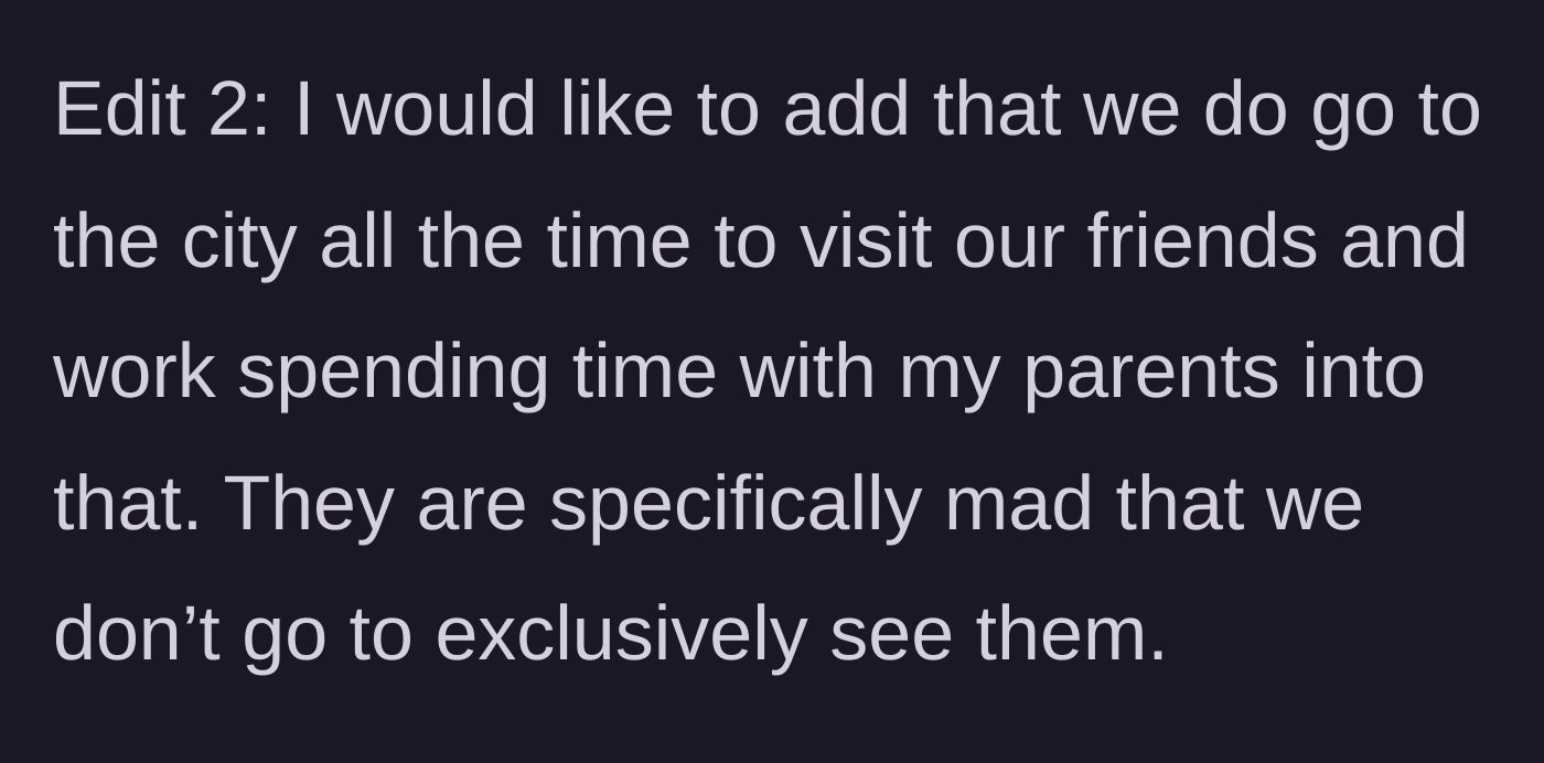 Story part 7 - The final clarification about visiting friends in the city.