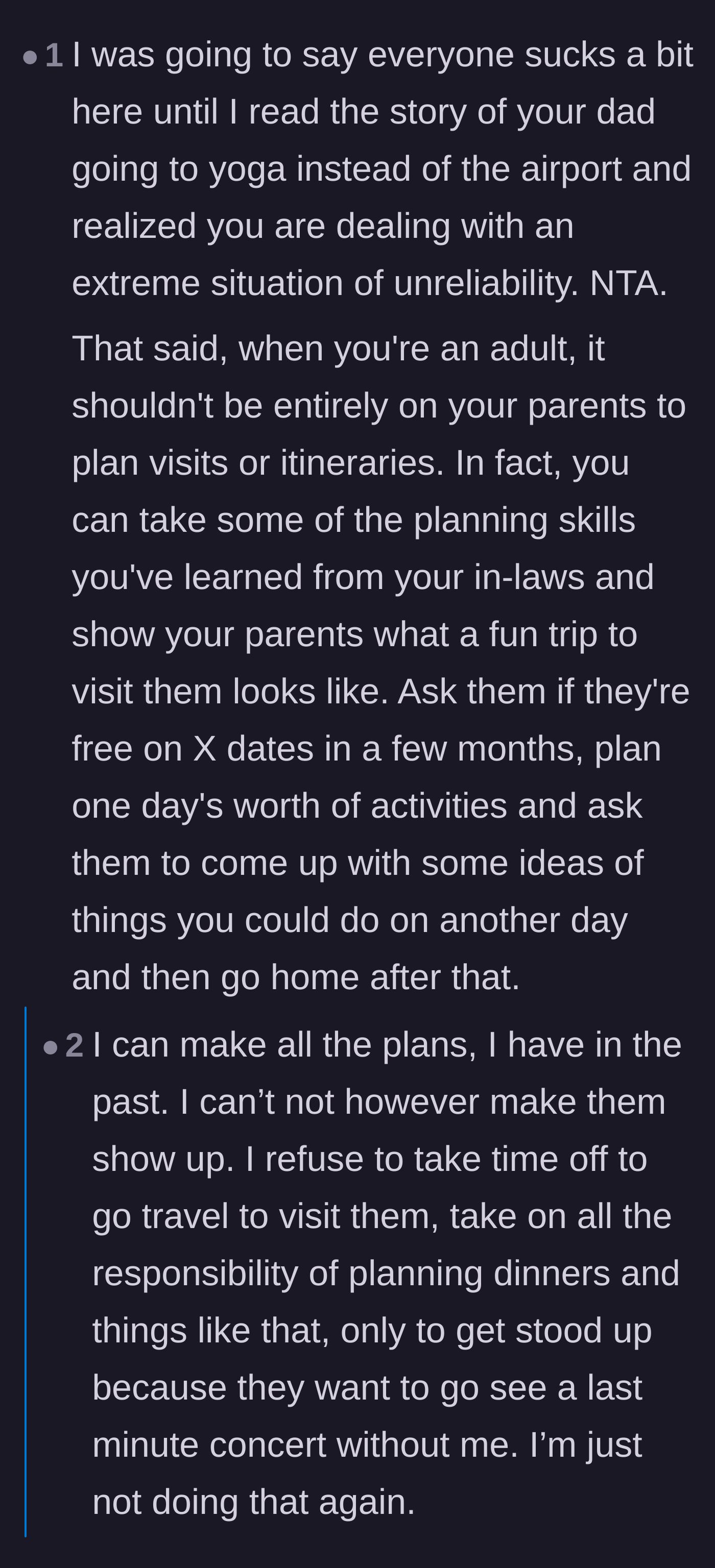 Comment thread 4 - A discussion about how taking over the planning doesn't work if the parents still refuse to physically show up.