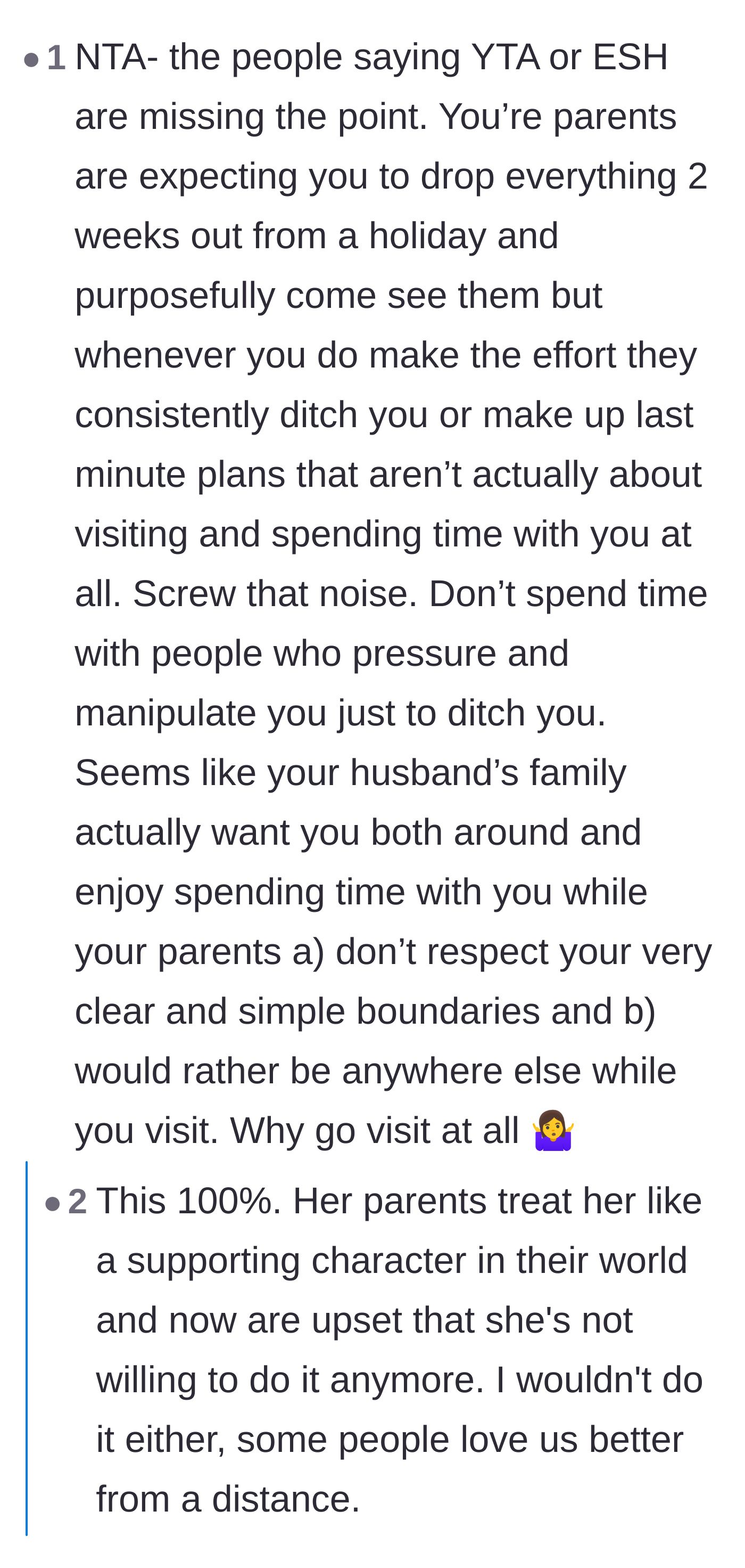 Comment thread 6 - A summary of how the parents treat the author like a supporting character in their own world.