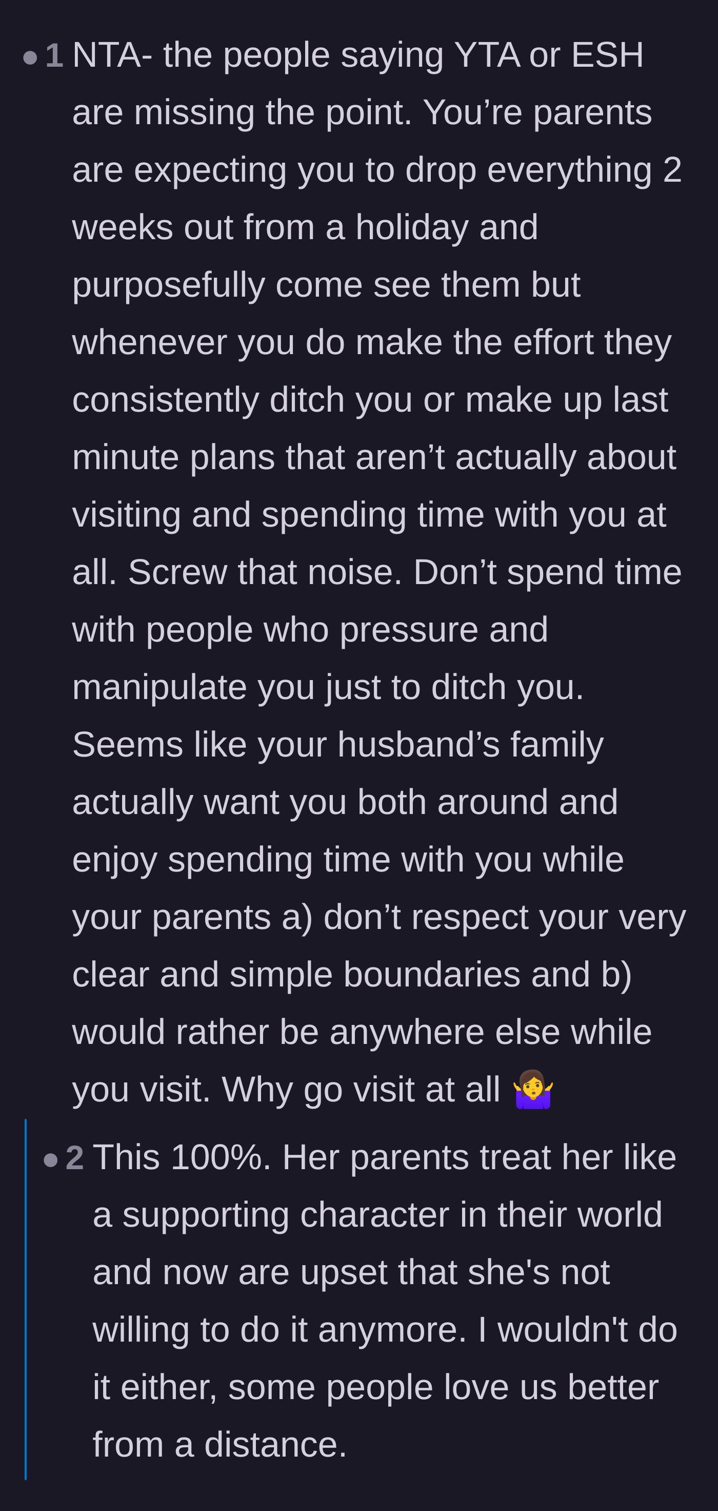 Comment thread 6 - A summary of how the parents treat the author like a supporting character in their own world.