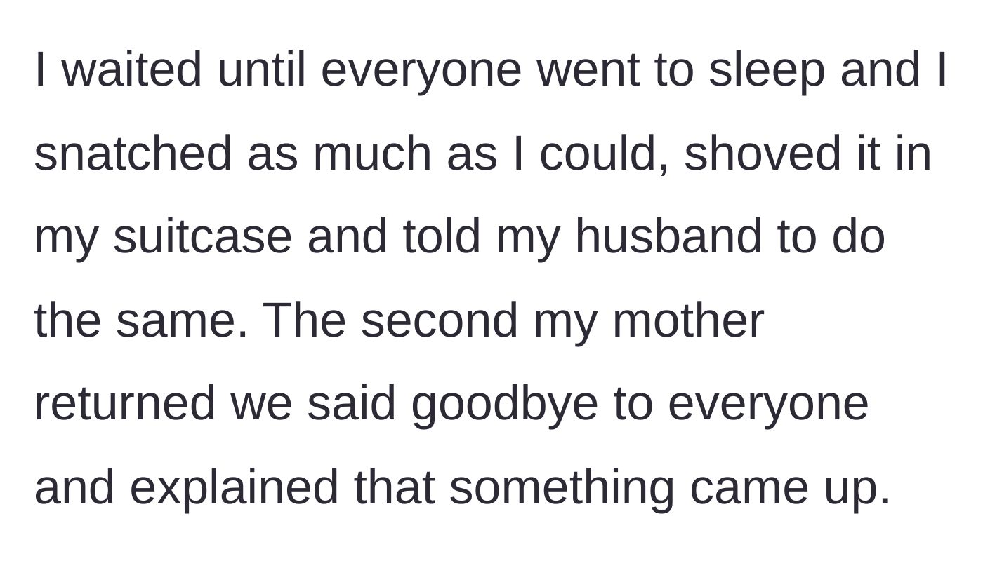 Story part 14 - The author rescuing her childhood toys in the middle of the night and fleeing the house.
