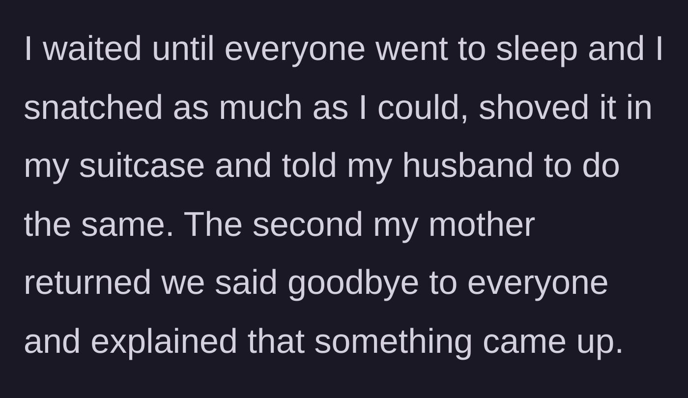 Story part 14 - The author rescuing her childhood toys in the middle of the night and fleeing the house.