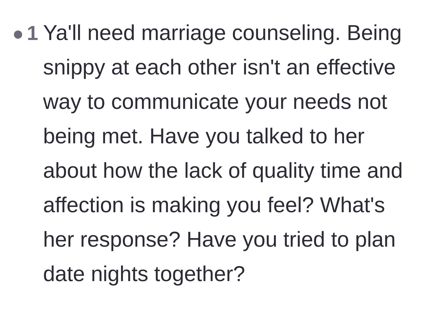 Comment thread 3 - Commenters questioning the husband's communication methods and efforts to actually date his wife.