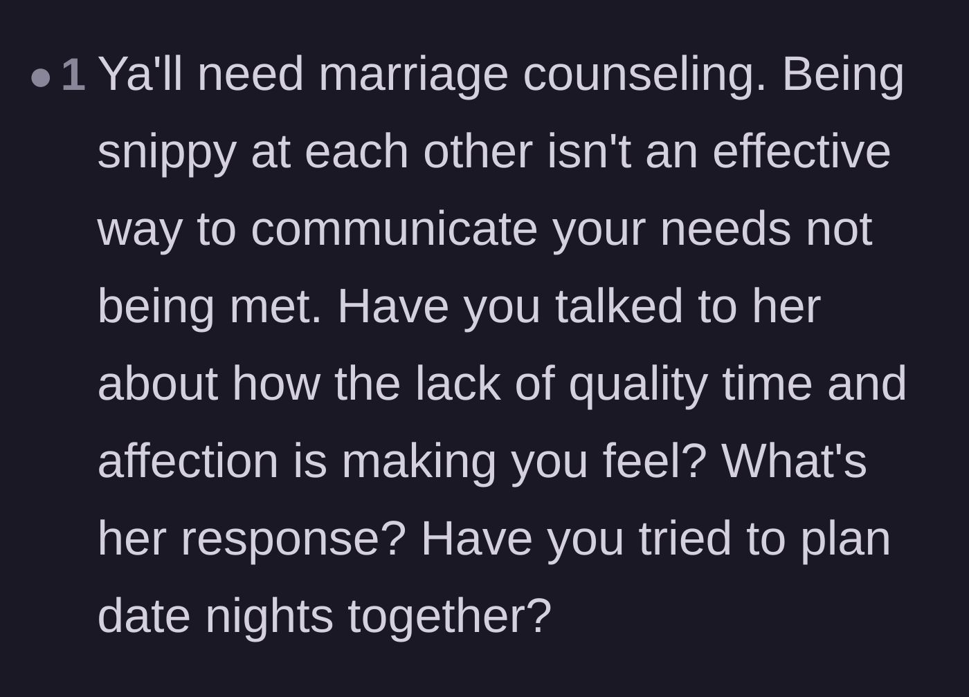 Comment thread 3 - Commenters questioning the husband's communication methods and efforts to actually date his wife.