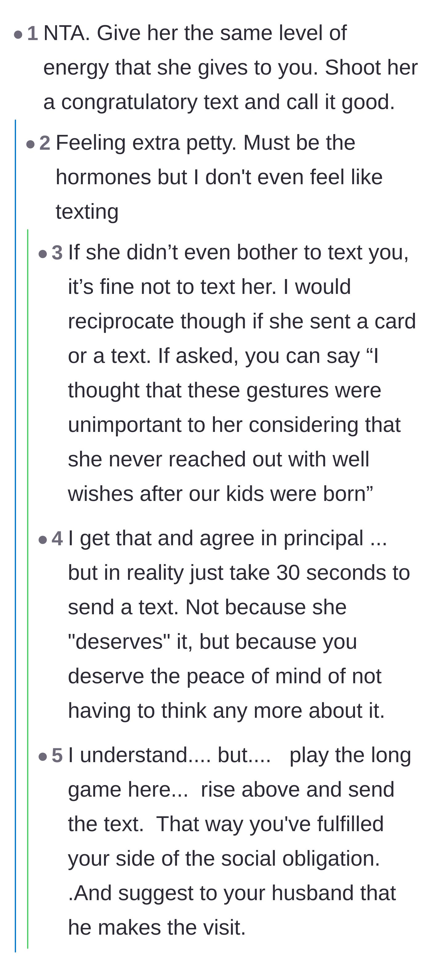 Comment thread 3 - Commenters gently convince the hurting mother to send a quick text for her own peace of mind