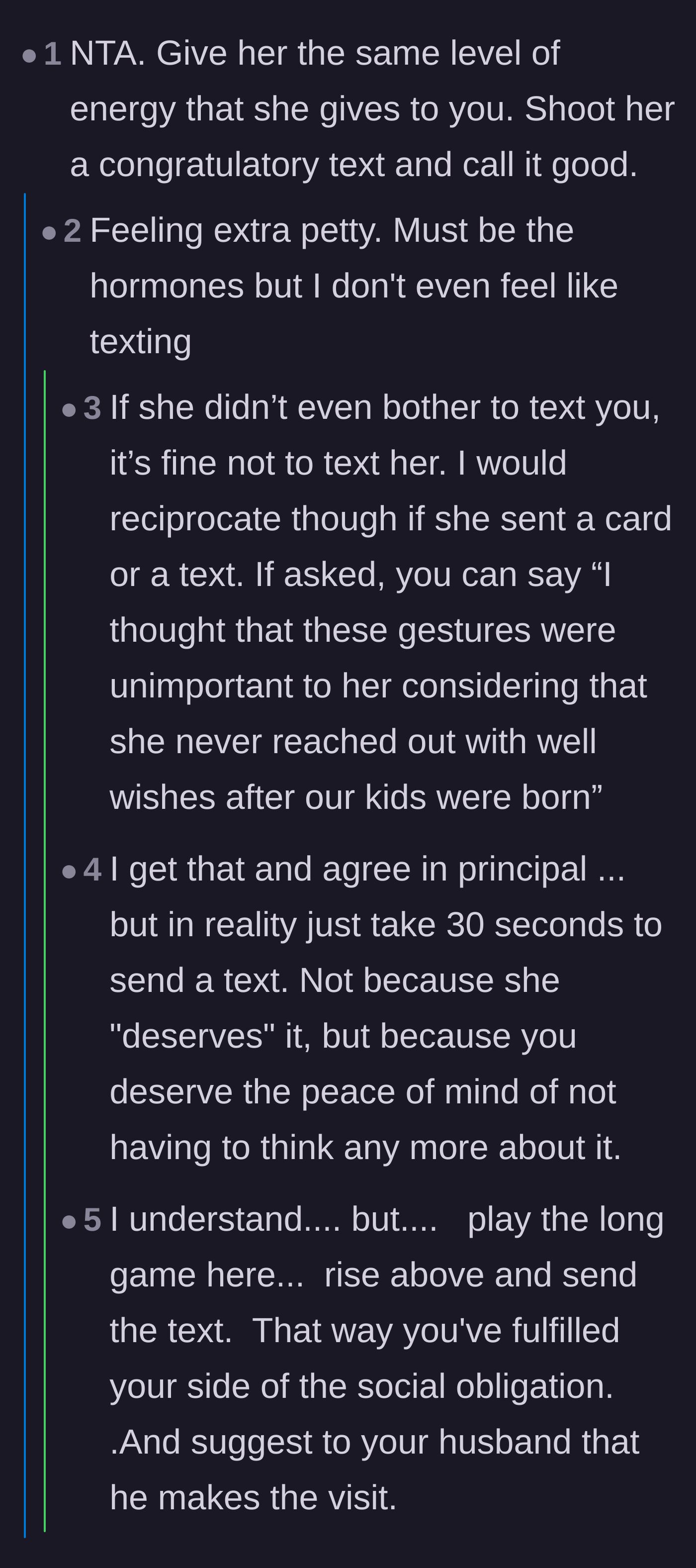 Comment thread 3 - Commenters gently convince the hurting mother to send a quick text for her own peace of mind