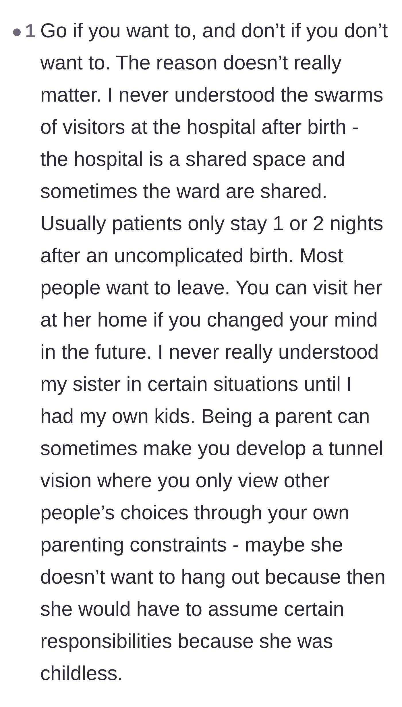 Comment thread 5 - A perspective on how becoming a parent can change someone's previously distant behavior