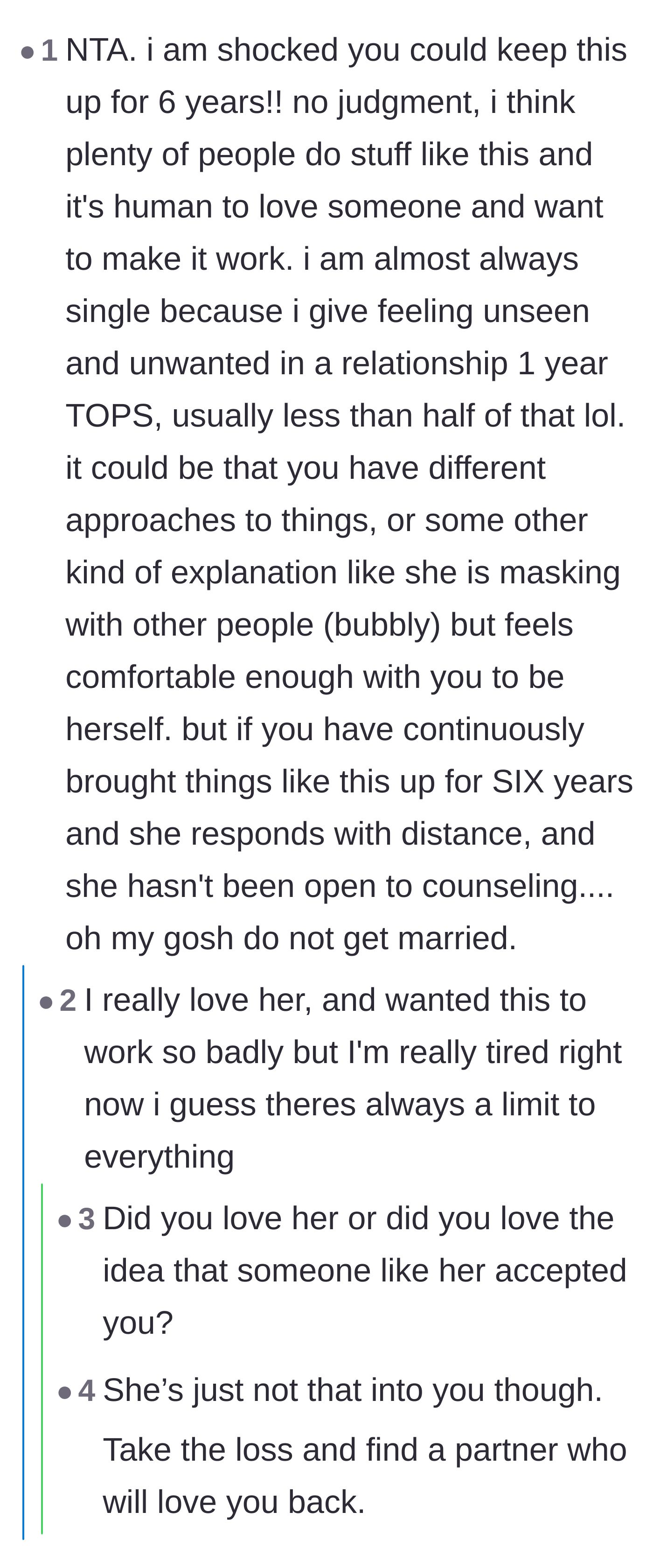 Comment thread 4 - A deep dive where the author admits his exhaustion and readers question if he loves her or just the fantasy of her.