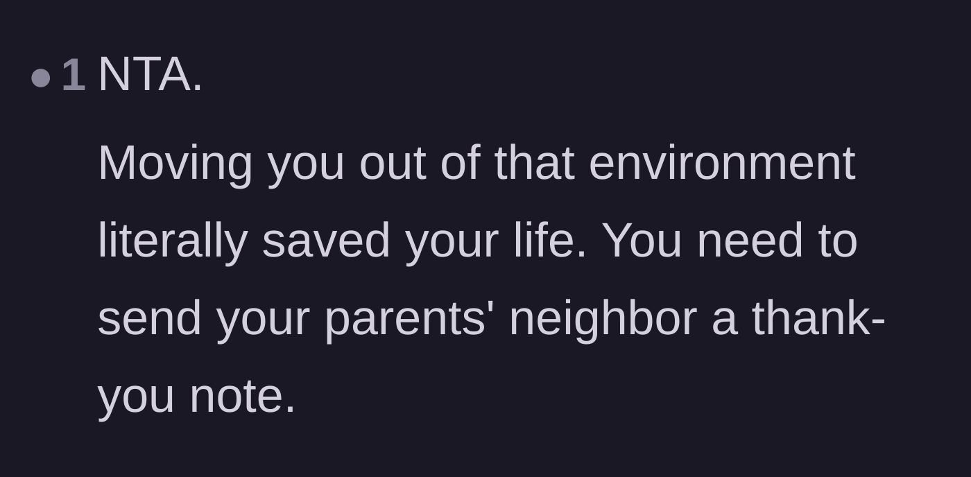 Comment thread 5 - A reader points out that the frustrated neighbor who called CPS likely saved the teenager's life.