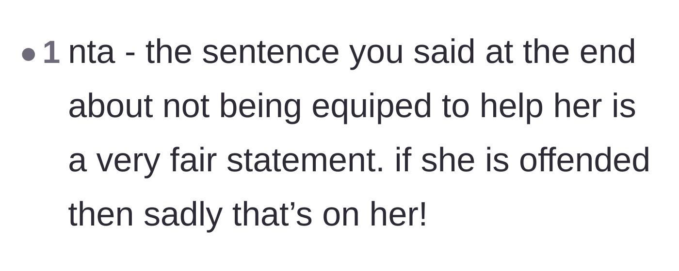 Comment thread 2 - A commenter pointing out that if the coworker gets offended by the boundary, it is her own problem.