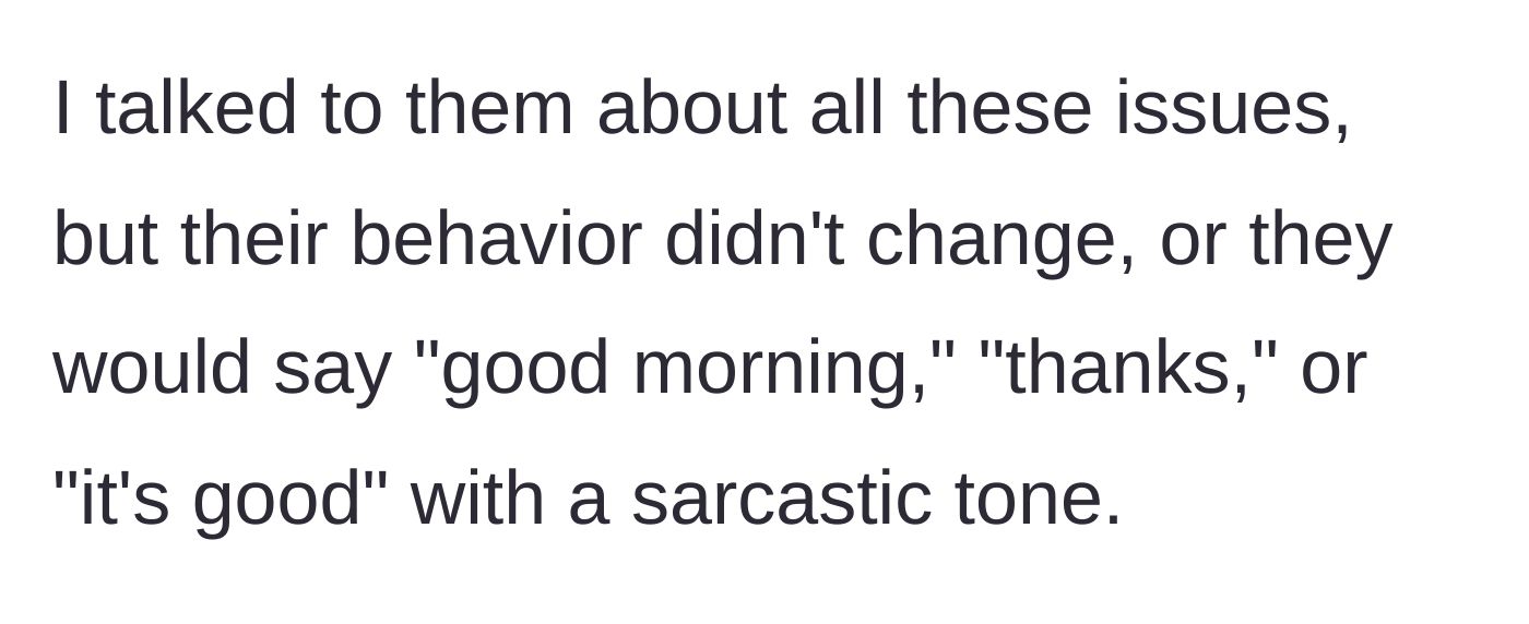 Story part 9 - OP confronting the couple about their disrespect, only to be met with sarcastic, insincere replies.