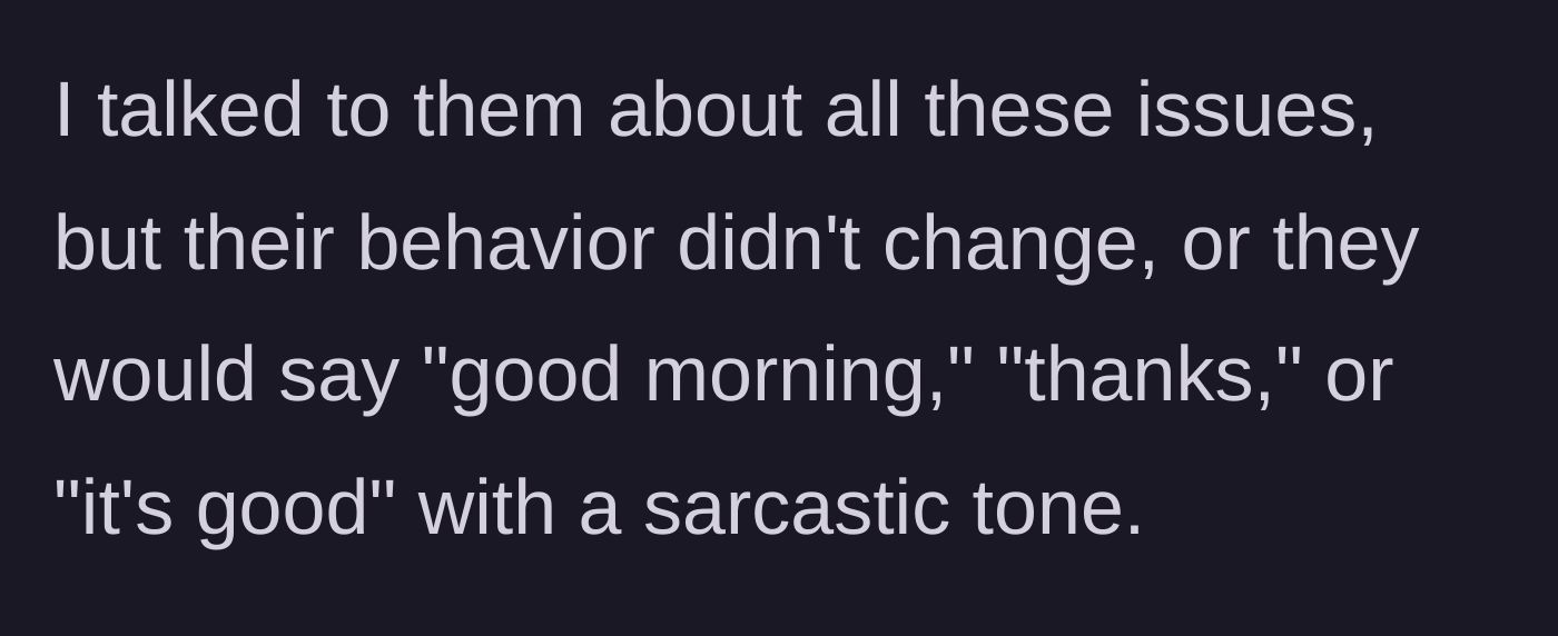 Story part 9 - OP confronting the couple about their disrespect, only to be met with sarcastic, insincere replies.