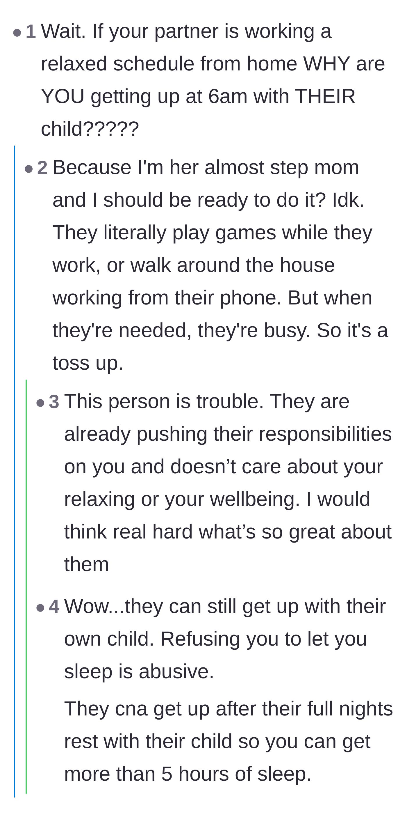 Comment thread 3 - Discussion about the impossible expectations placed on step-parents and the partner's refusal to step up.