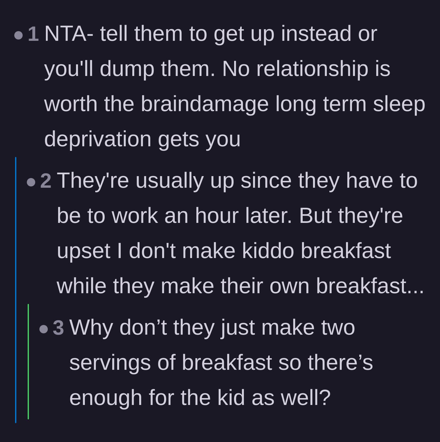 Comment thread 4 - A beautiful, empathetic reply from a fellow sober person breaking down the author's grueling 15-hour daily schedule.