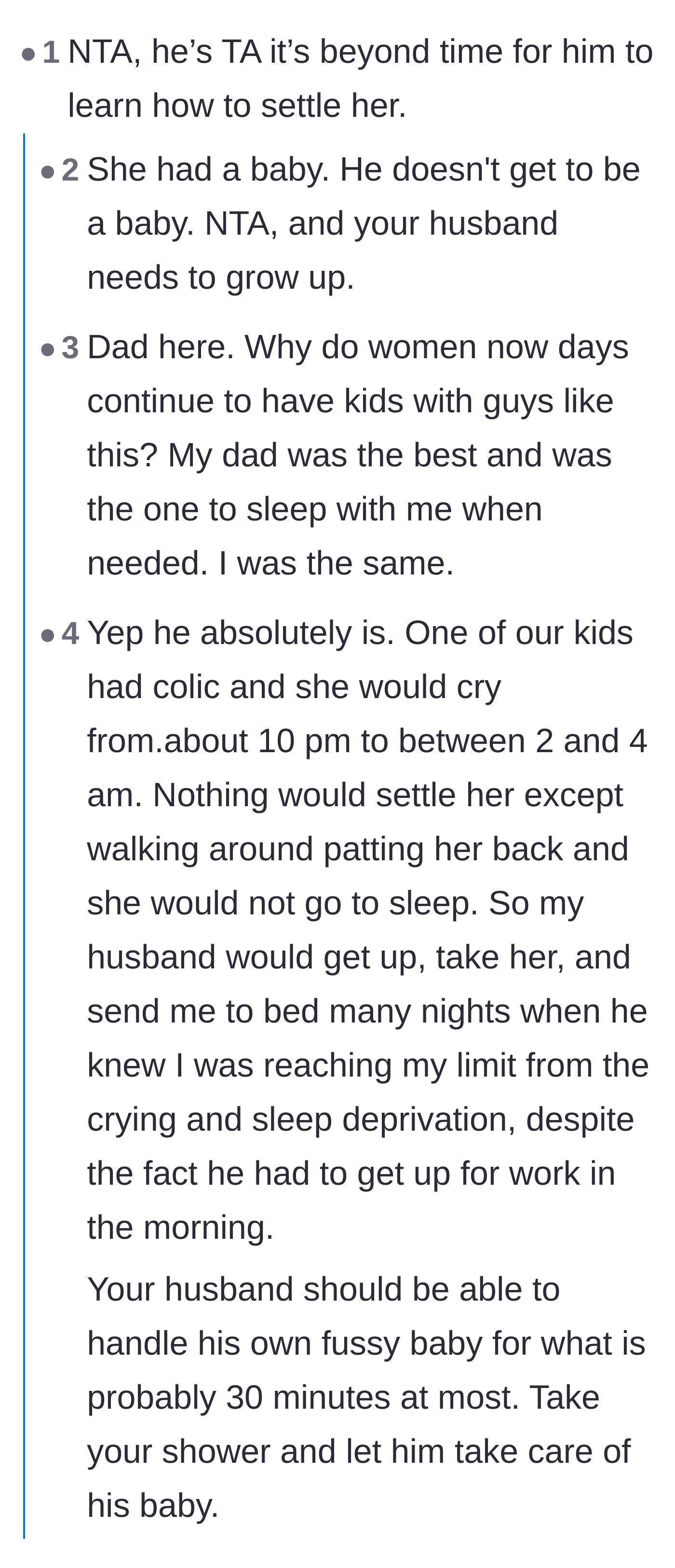 Comment thread 3 - A debate on how some men hide their lack of support until the baby arrives, and the problem with calling parenting 'helping.'