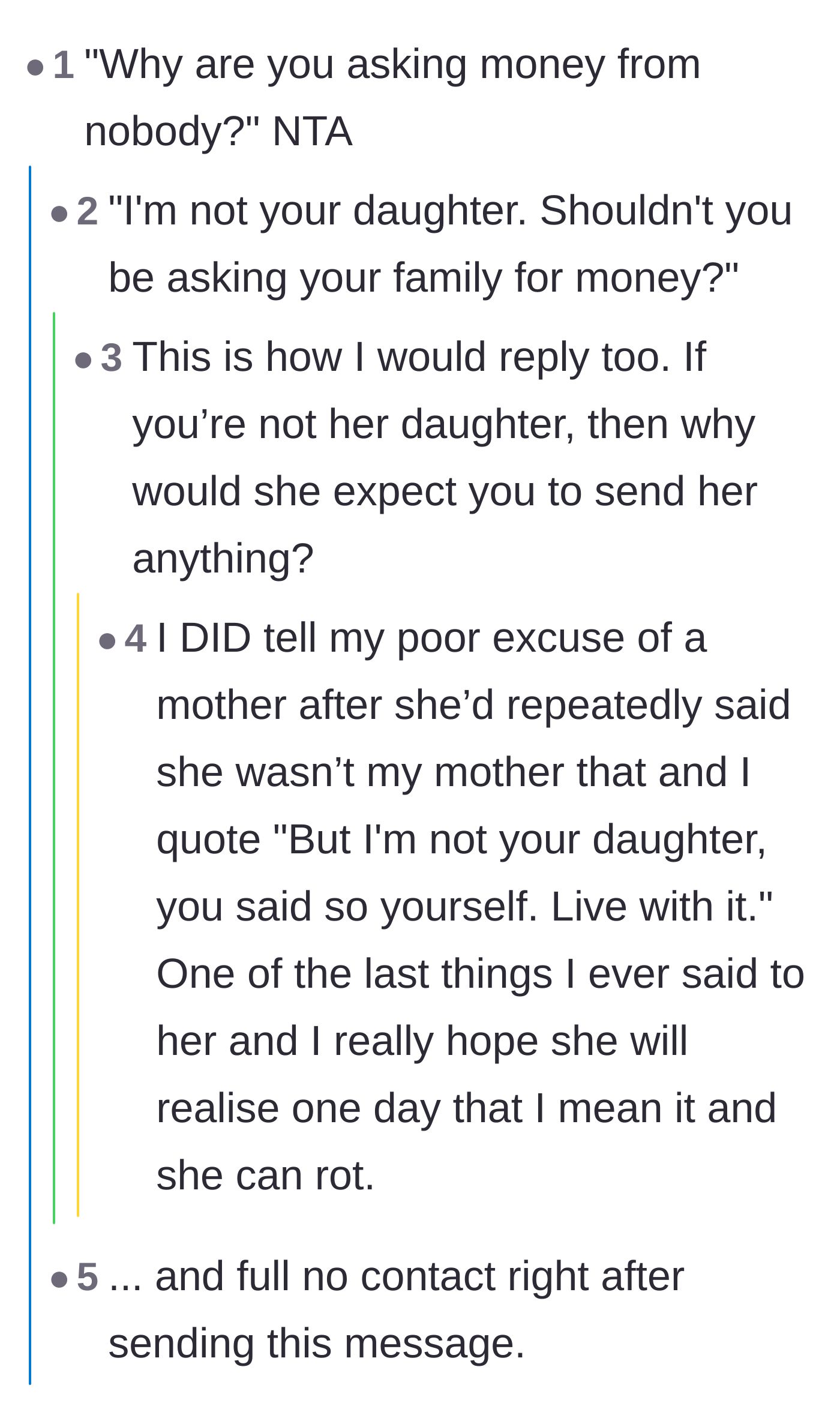 Comment thread 1 - Readers point out the hypocrisy of asking a 'nobody' for financial support.