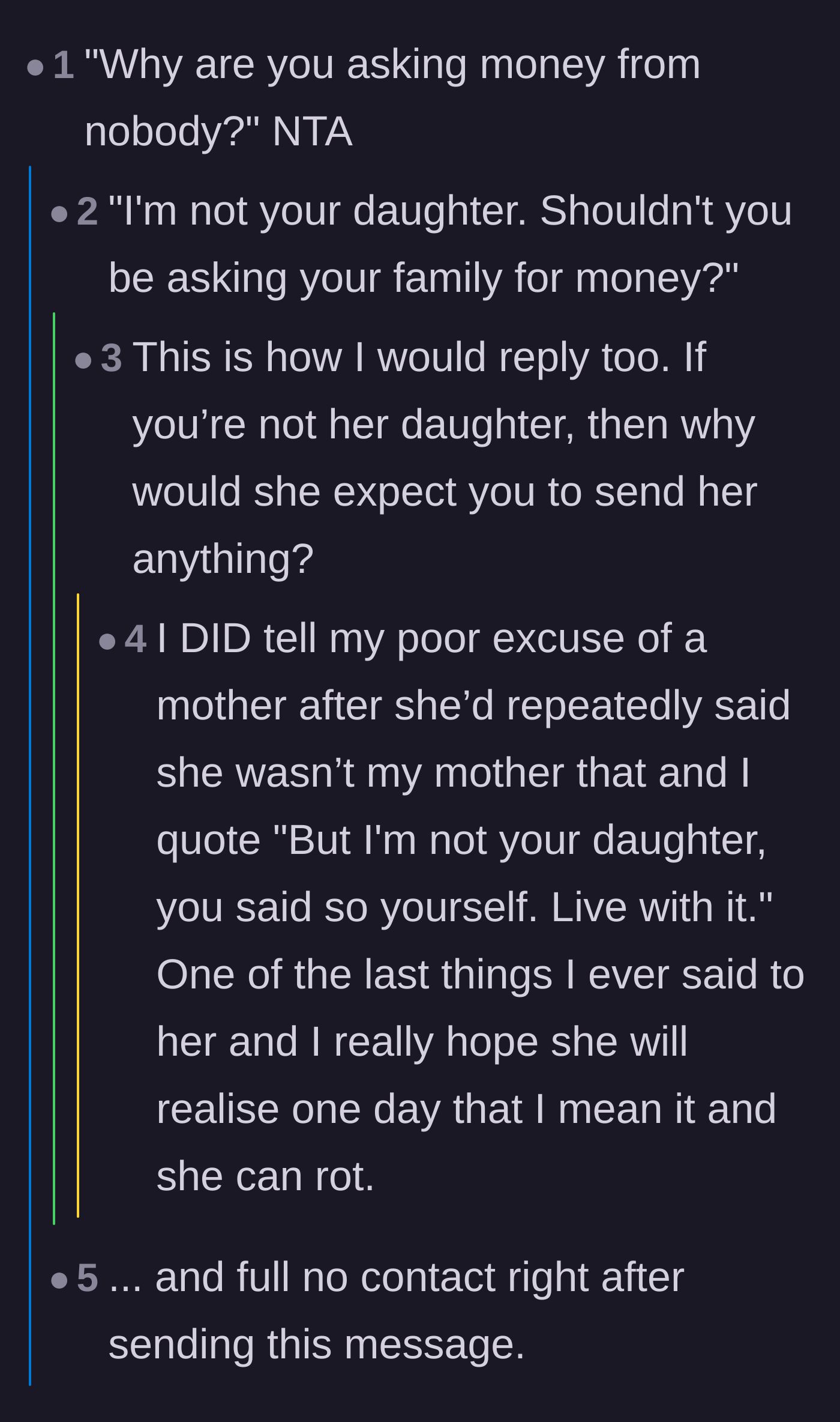 Comment thread 1 - Readers point out the hypocrisy of asking a 'nobody' for financial support.