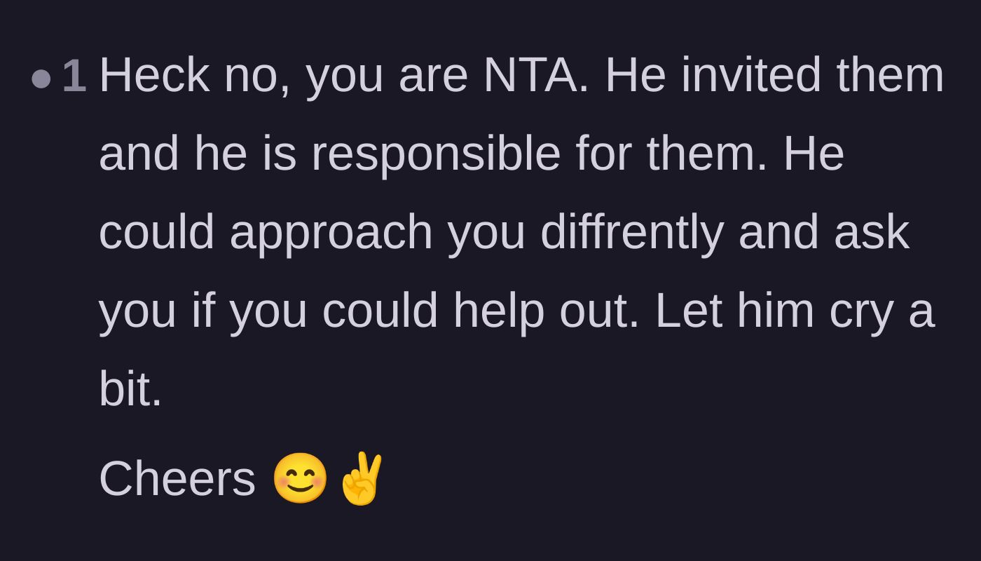 Comment thread 4 - Reassuring the daughter not to feel guilty about her father sulking after she refused