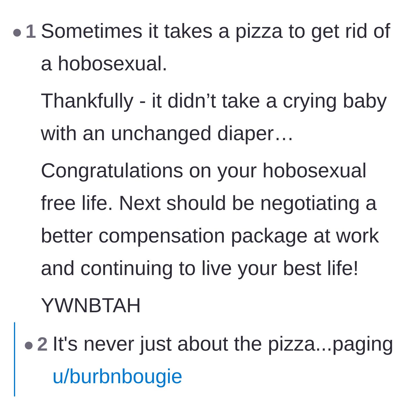 Comment thread 2 - A user shares their own dramatic story of evicting a messy, disrespectful freeloader.