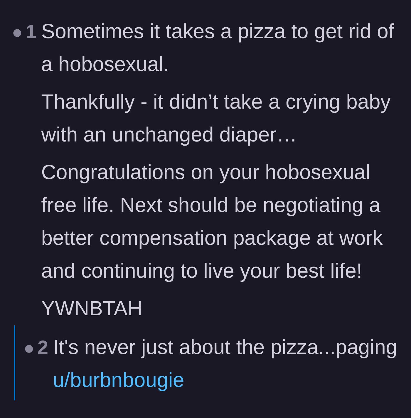Comment thread 2 - A user shares their own dramatic story of evicting a messy, disrespectful freeloader.