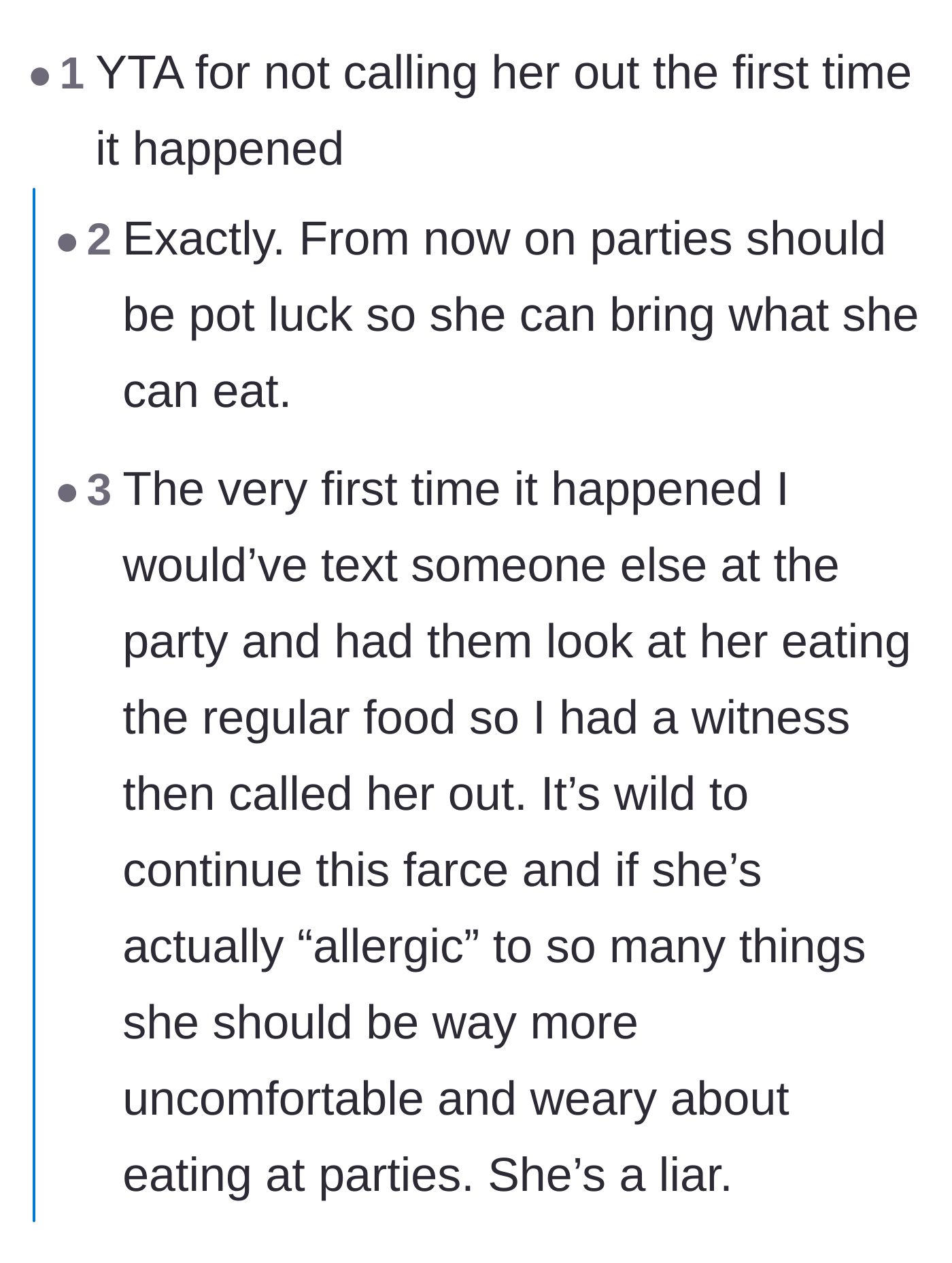 Comment thread 4 - Commenters insisting the host should have gathered witnesses and called out the friend the very first time she was caught.