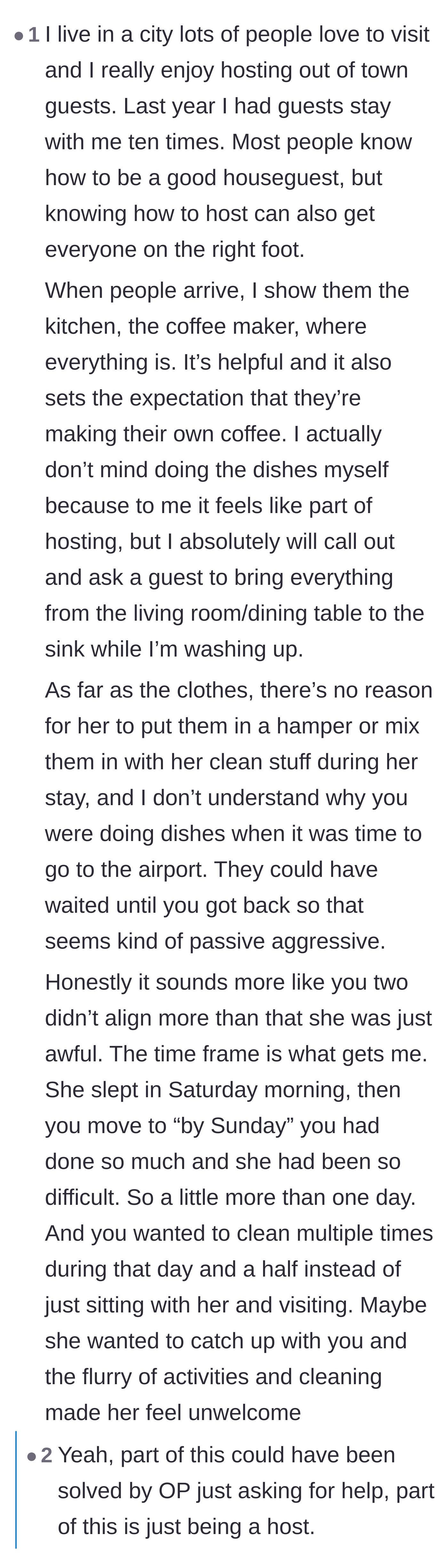 Comment thread 3 - A veteran host suggesting it was a mismatch of expectations and communication