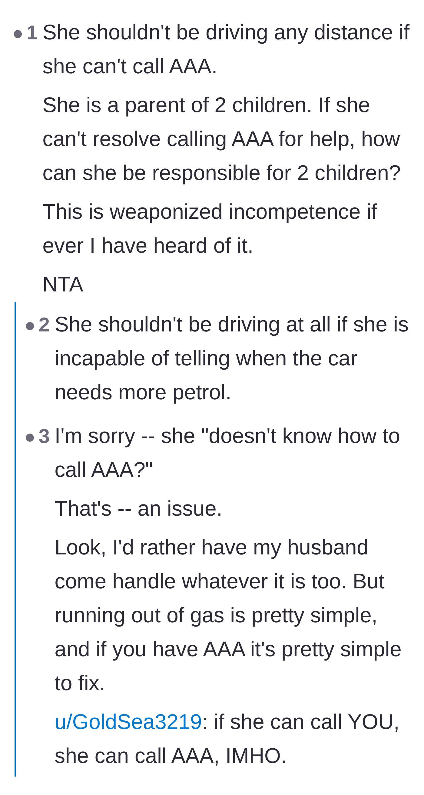 Comment thread 3 - A debate on weaponized incompetence and how the wife was perfectly capable of dialing her phone to yell at her husband.