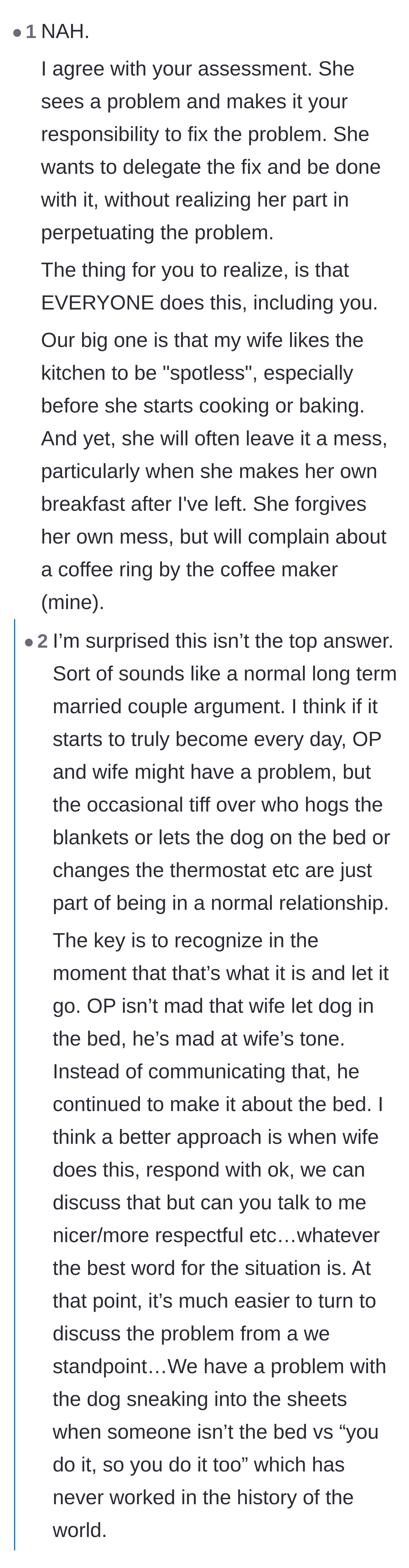 Comment thread 5 - A take suggesting this is just normal, everyday marital bickering where both partners have blind spots.