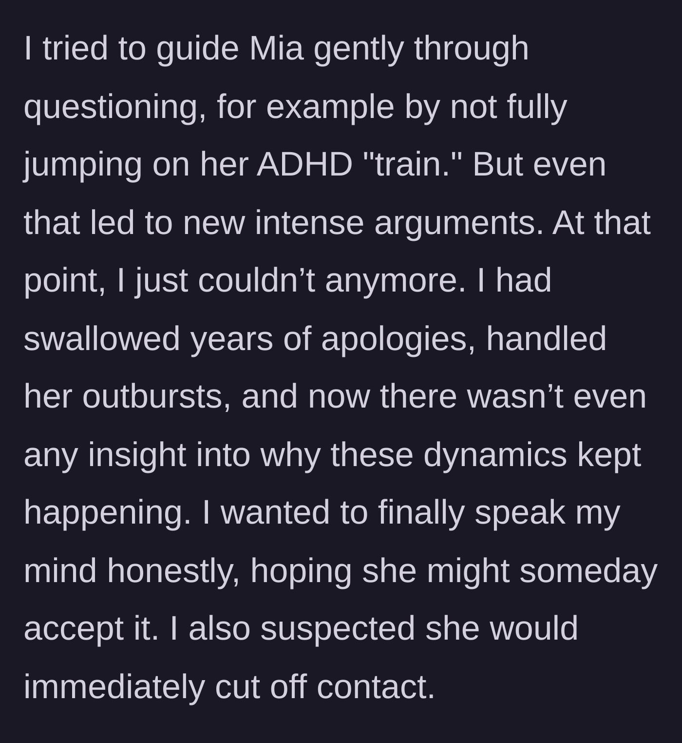 Story part 4 - The exhausted friend tries to gently challenge the new diagnosis but is met with intense arguments, realizing the friendship has reached its end.