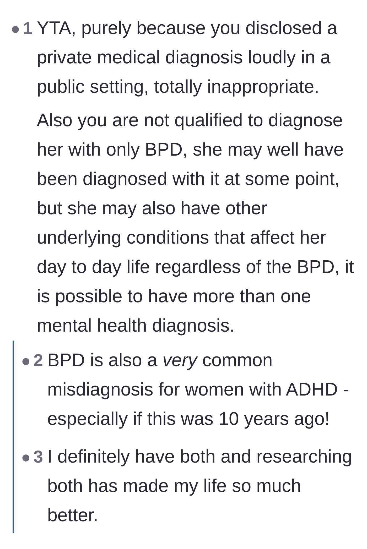 Comment thread 6 - Outrage over the public broadcasting of a private medical diagnosis.