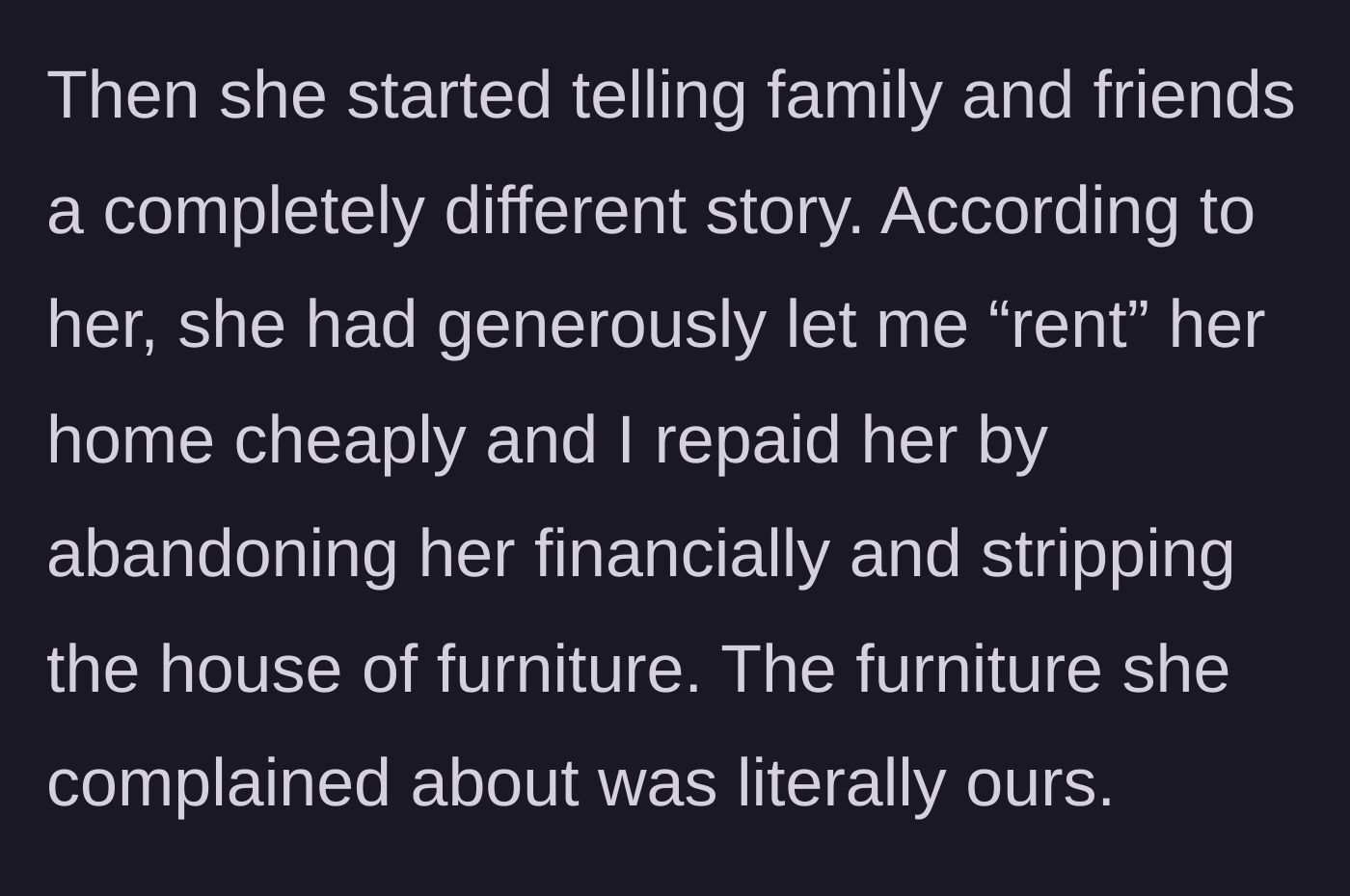 Story part 7 - Mom launches a smear campaign to family and friends