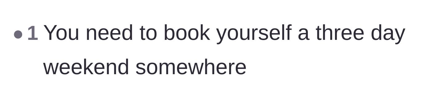 Comment thread 5 - Recommendation to upgrade from a single day off to a full three-day weekend getaway.