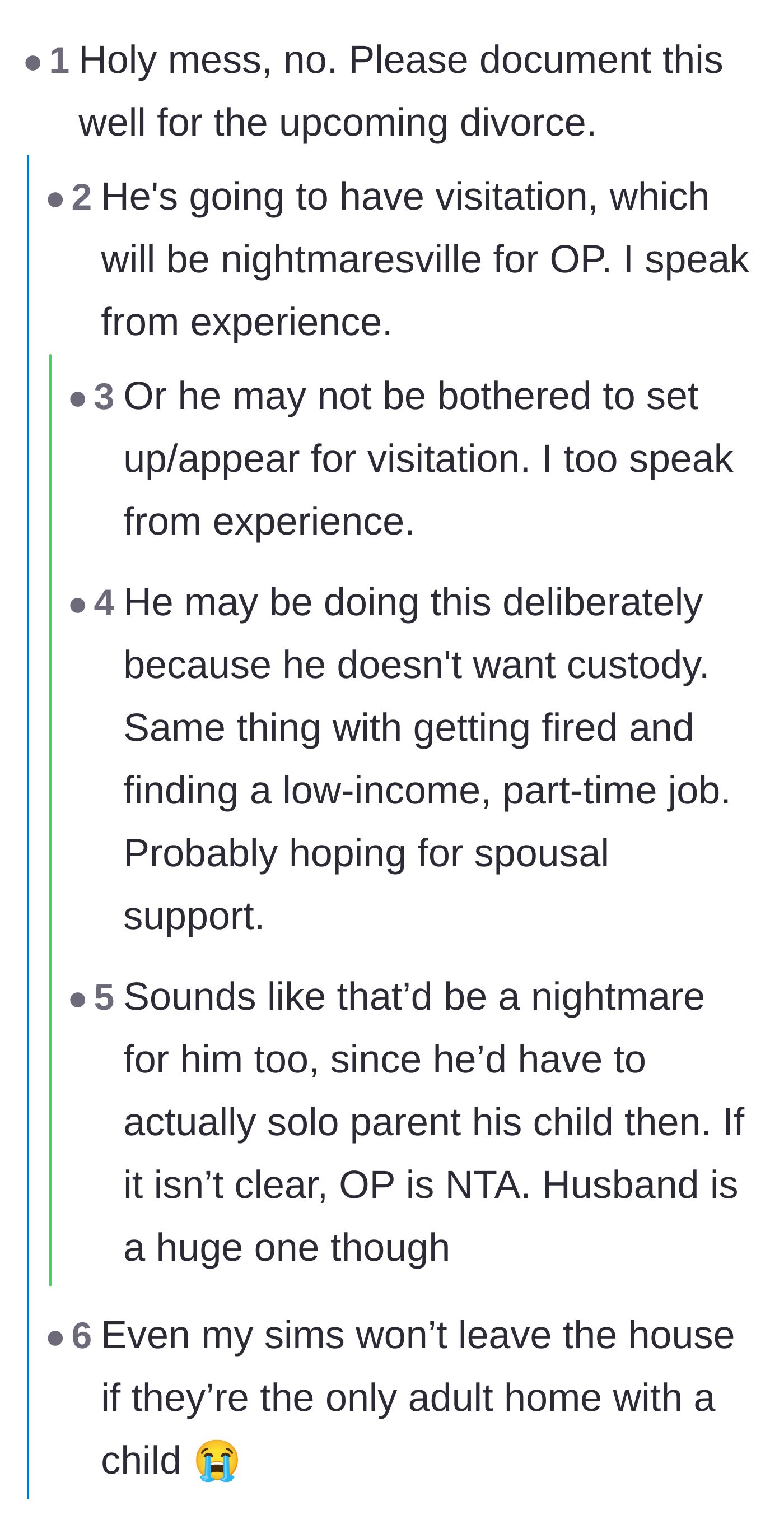 Comment thread 2 - A user pointing out that even video game characters know not to leave a child alone.