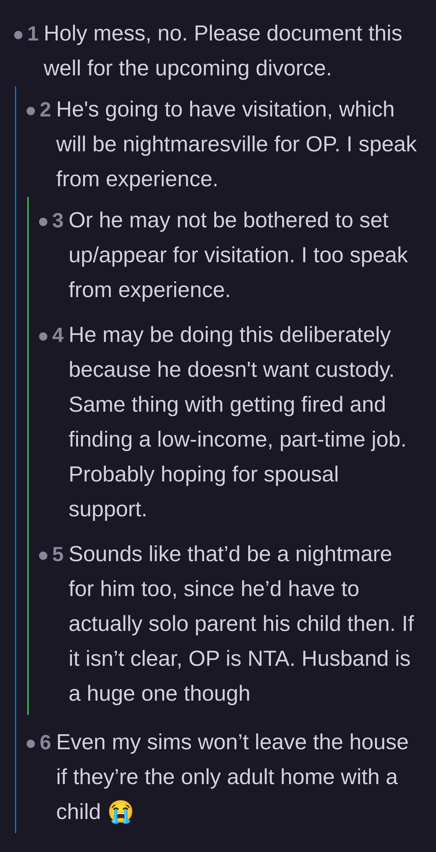Comment thread 2 - A user pointing out that even video game characters know not to leave a child alone.