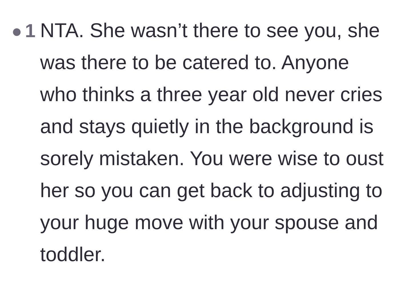 Comment thread 5 - A blunt realization that the sister visited only to be served, not to genuinely connect.