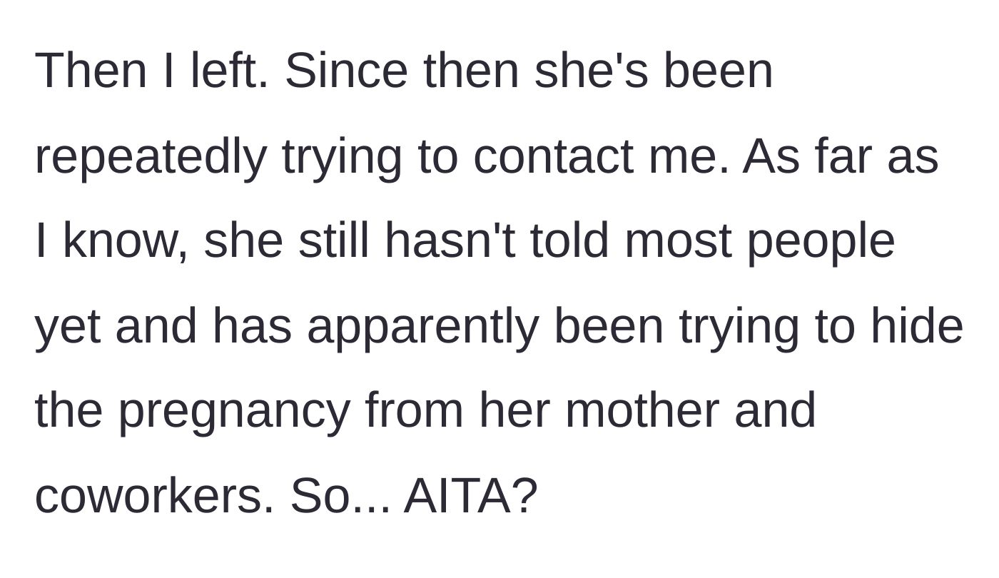 Story part 12 - Walking away for good as she desperately tries to hide her situation.