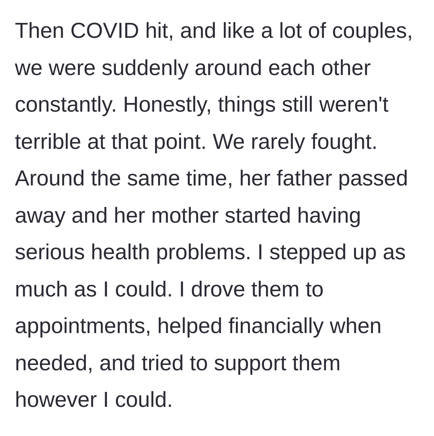 Story part 3 - Stepping up during COVID and family illness.