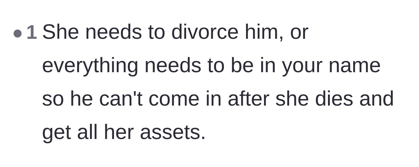 Comment thread 5 - A stark warning to secure all assets in the son's name to prevent the father from claiming them as next-of-kin later.