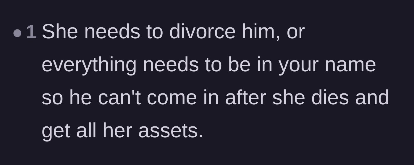 Comment thread 5 - A stark warning to secure all assets in the son's name to prevent the father from claiming them as next-of-kin later.