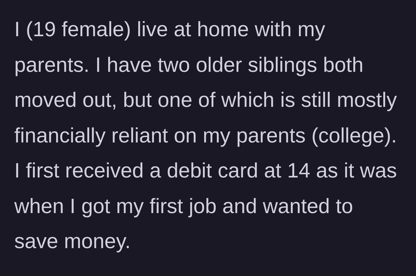 Story part 1 - A 14-year-old girl getting her first job and setting up a joint bank account to save her money.