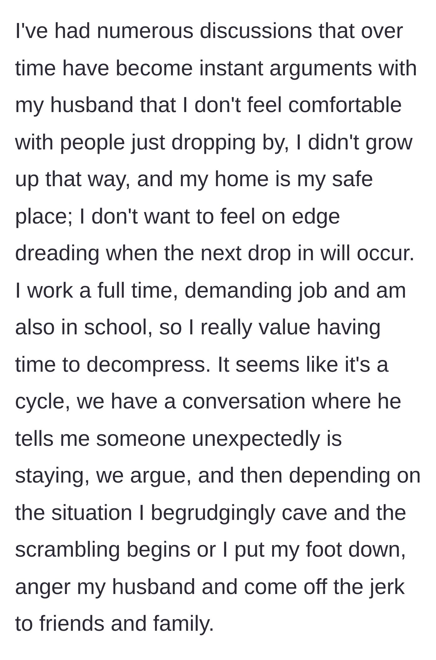 Story part 5 - Explaining the exhausting cycle of arguing, caving, or putting her foot down and looking like the bad guy while juggling work and school.