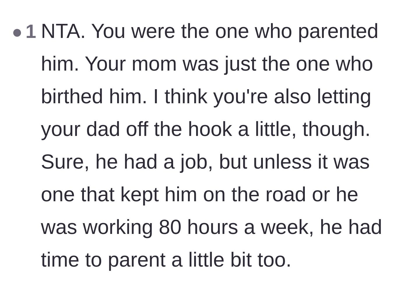 Comment thread 3 - A reader pointing out that the working father also completely failed his children by being absent.