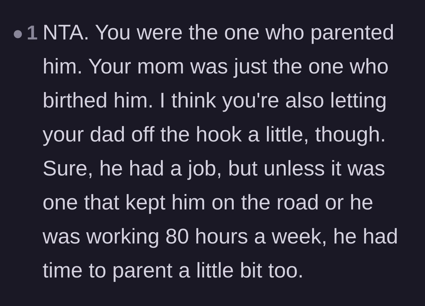 Comment thread 3 - A reader pointing out that the working father also completely failed his children by being absent.