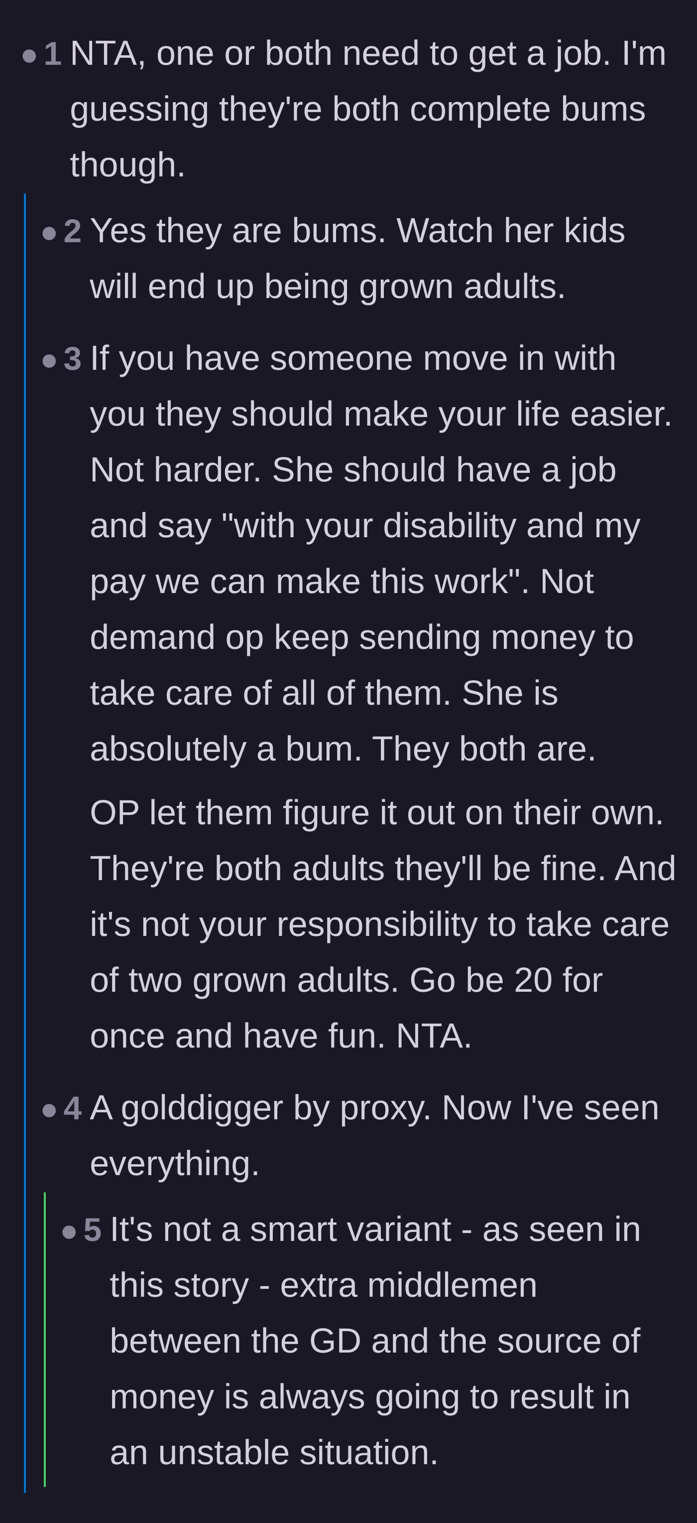 Comment thread 1 - Readers calling the father and his new girlfriend bums and proxy golddiggers.