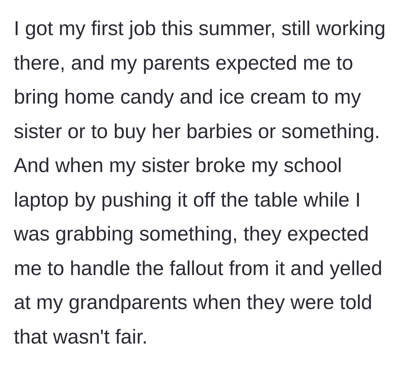 Story part 5 - A shattered school laptop on the floor with parents yelling at the teen brother.