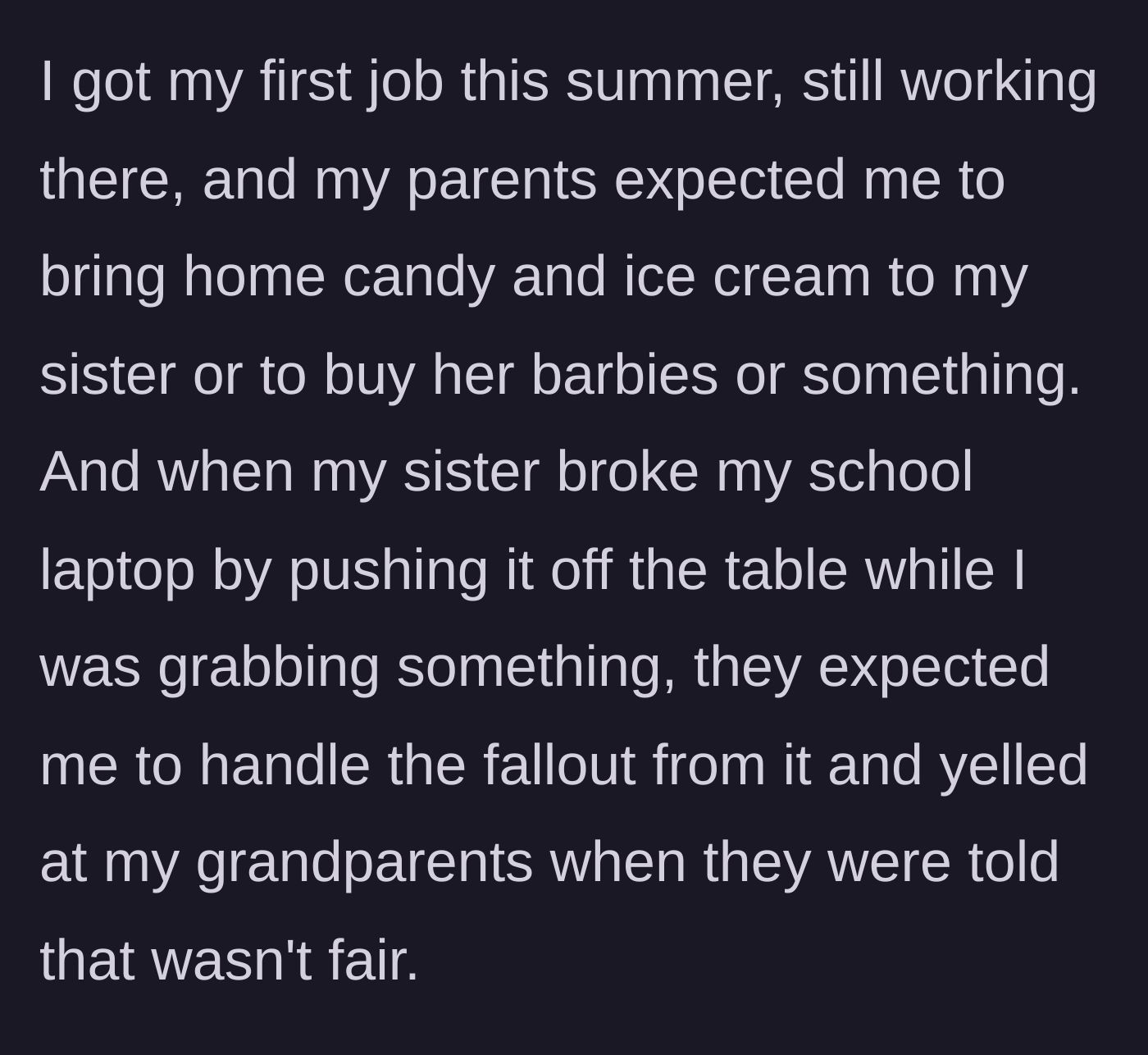Story part 5 - A shattered school laptop on the floor with parents yelling at the teen brother.