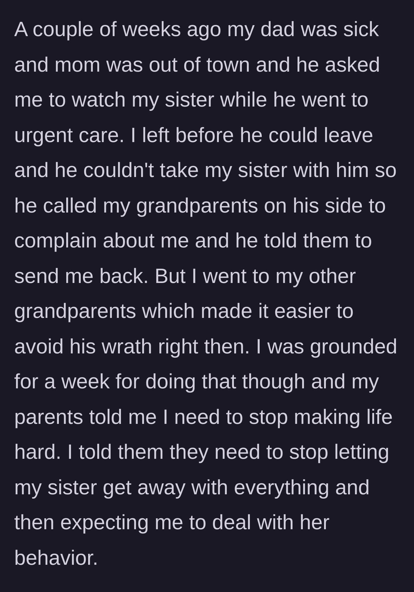 Story part 7 - A teenager walking out the front door with a backpack, leaving his flustered dad behind.